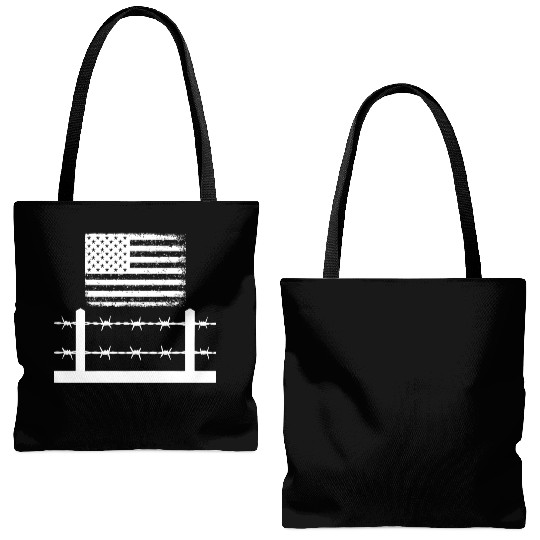 Barbed wire America Tote Bags (AOP)