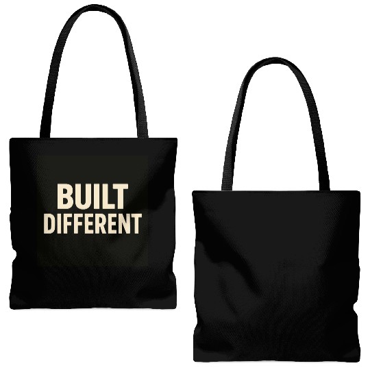 Empowering Built Different Motif Tote Bags (AOP)