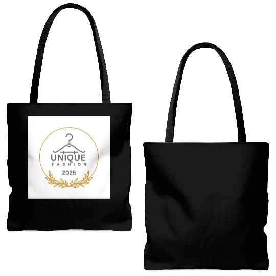 Black And Gold Minimalist Fashion Logo Tote Bags (AOP)