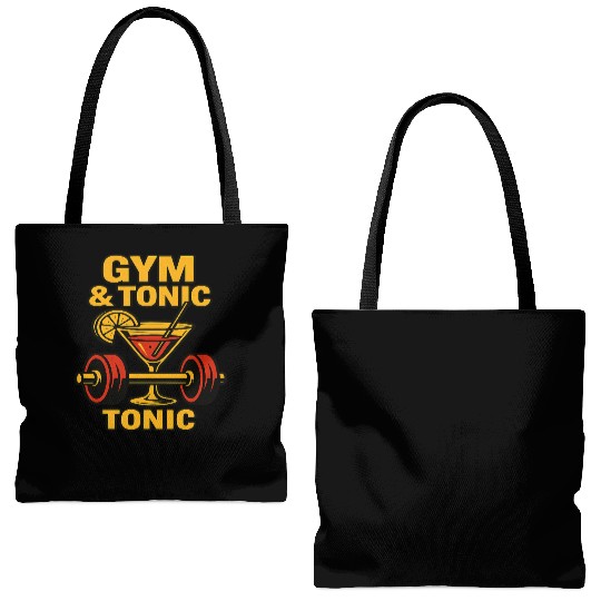Gym & Tonic – Funny Fitness Cocktail Workout T-Shi Tote Bags (AOP)