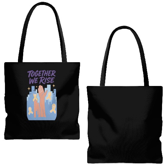 Together We Rise │ Childhood Cancer Awareness	 Tote Bags (AOP)