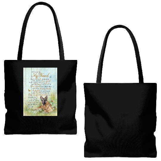 Grateful Pet Friend Prayer Wall Art Tote Bags (AOP)