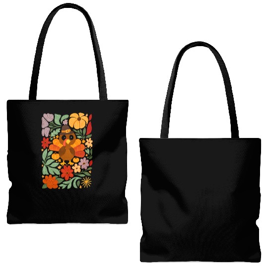 Festive Harvest Thanksgiving Turkey Tote Bags (AOP)