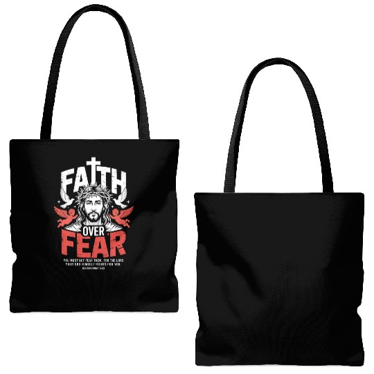 Faith Over Fear Christian Streetwear Tote Bags (AOP)