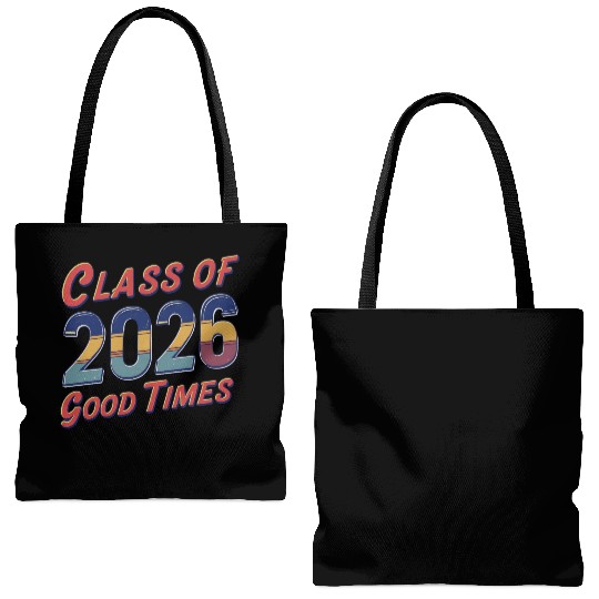 Class of 2026 Good Times Vintage Style Senior Tote Bags (AOP)