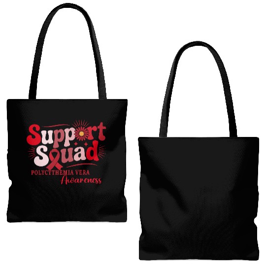 Polycythemia Vera Support Squad Design Tote Bags (AOP)