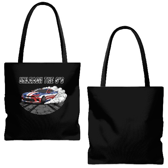 Patriotic American Muscle Car Tote Bags (AOP)