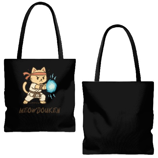 Meowdouken Street Fighter Tote Bags (AOP)