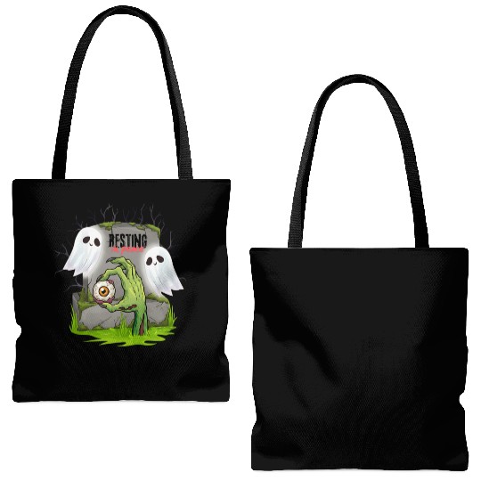 Spooky Graveyard with Ghosts and Eye Tote Bags (AOP)