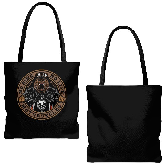 Roaring Bear Motorcycle Bike Life Tote Bags (AOP)