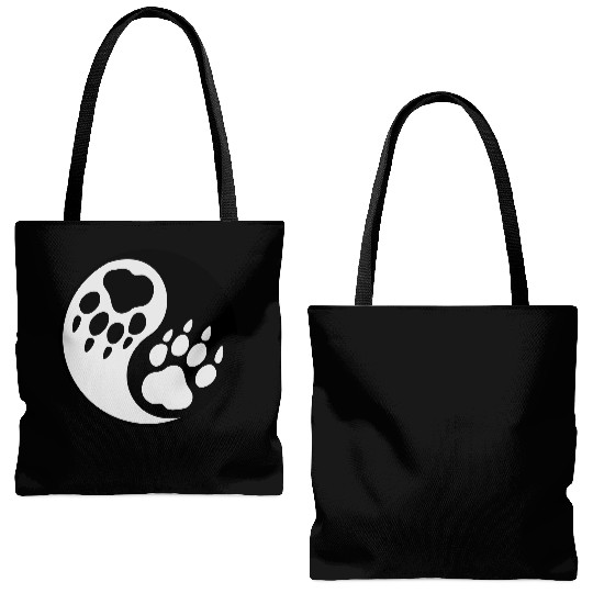 wolf paw ying yang Tote Bags (AOP)