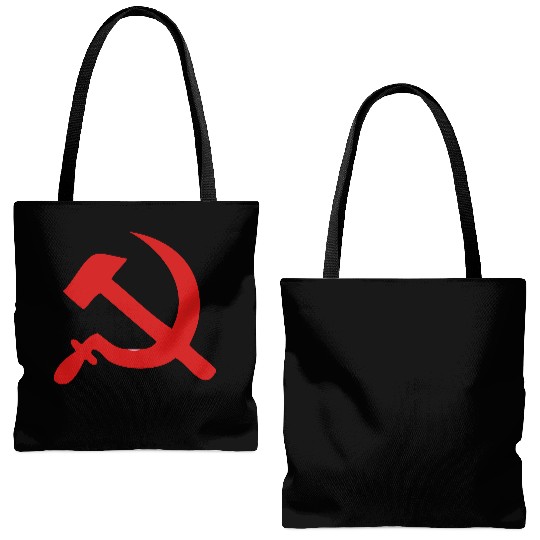 hammer and sickle Tote Bags (AOP)
