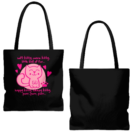 soft kitty, warm kitty, little ball of fur... Tote Bags (AOP)