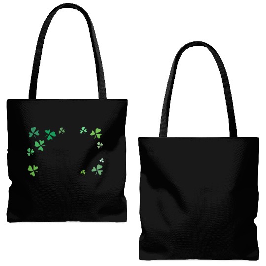 Dark green shamrocks, St Patrick's Tote Bags (AOP)
