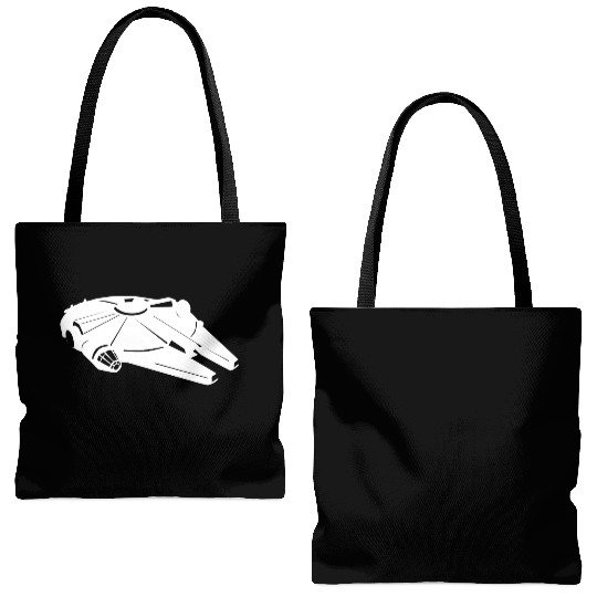 Millennium Falcon White Tote Bags (AOP)