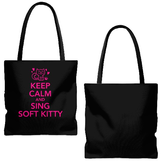 Keep calm and sing soft kitty Tote Bags (AOP)