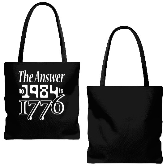 The Answer to 1984 is 1776 Tote Bags (AOP)