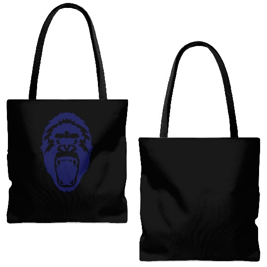 gorilla head wild animal Tote Bags (AOP)