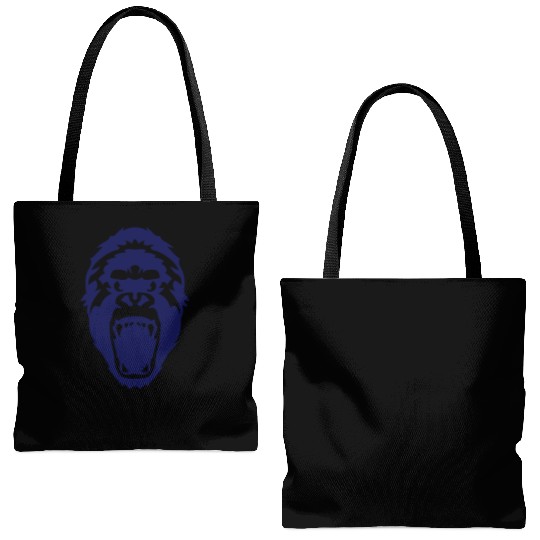gorilla head wild animal Tote Bags (AOP)