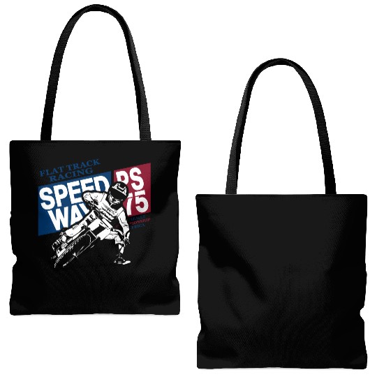 Flat Track Rider - Speedway Racing Tote Bags (AOP)