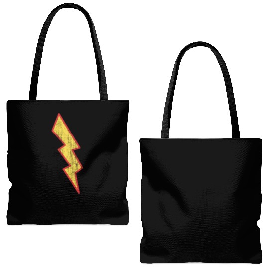 Vintage Lightning Bolt Tote Bags (AOP)