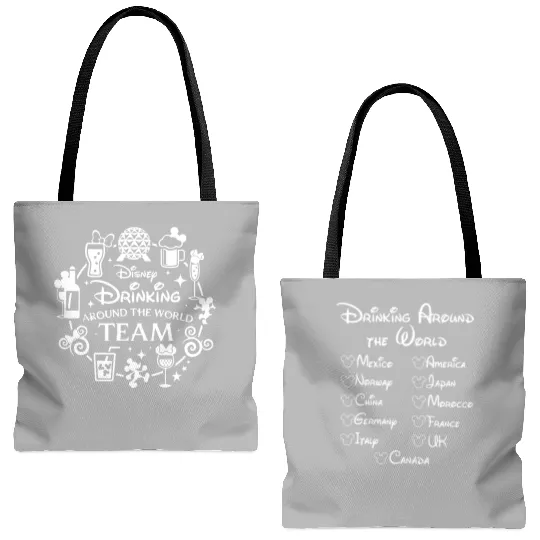 Drinking Around the World Tote Bags (AOP), Disney Drinking Team Tote Bags (AOP), Epcot Food and Wine Tote Bags (AOP)