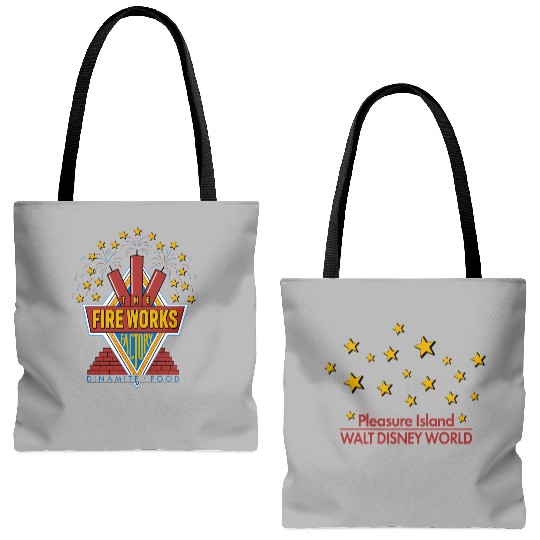 90s The Fireworks Factory Pleasure Island Disney World Souvenir Tote Bags (AOP) 1990s