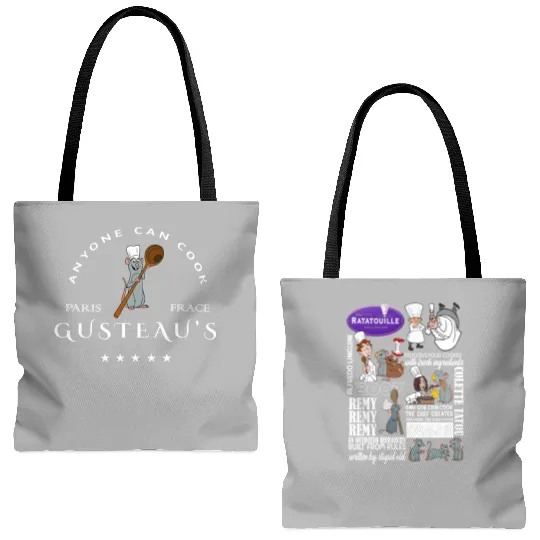 Ratatouille Tote Bags (AOP), Disney Remy Tote Bags (AOP), Mouse Chef  Tote Bags (AOP)