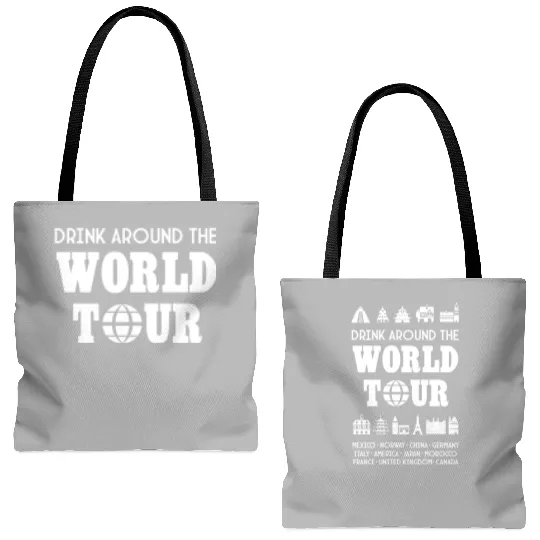Drinking Around the World Tote Bags (AOP), Disney Drinks Tote Bags (AOP), World Traveler Tote Bags (AOP)