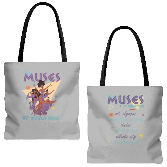 Two-sided Vintage Disney Hercules The Muses 97 World Tour Tote Bags (AOP)