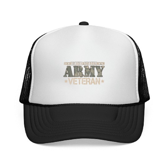Army Veteran Trucker Caps