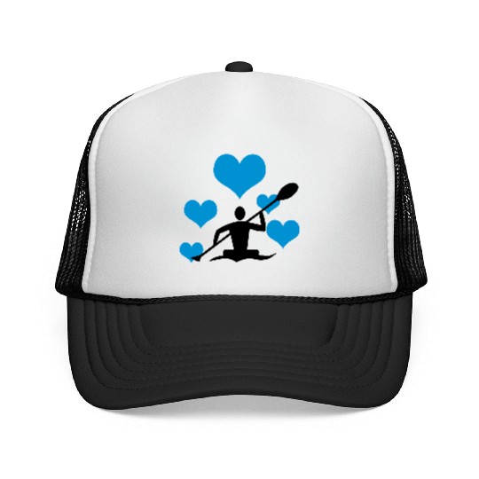 Canoe with 5 hearts Trucker Caps