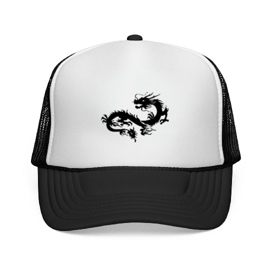 Chinese dragon art Trucker Caps