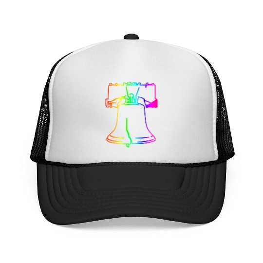 Rainbow Liberty Bell Trucker Caps