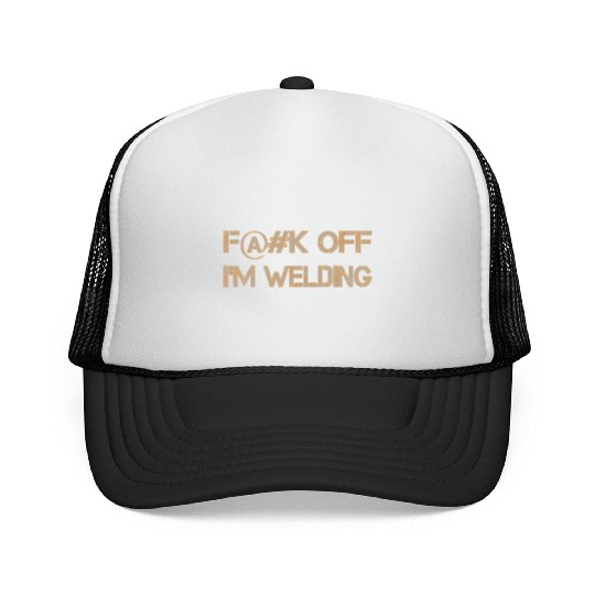 Fuck Off Tan-Orange Trucker Caps