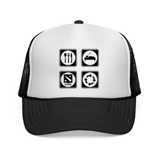 Eat Sleep DOTA2 Repeat Trucker Caps