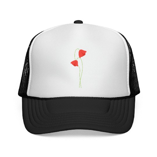 Poppy flower Trucker Caps