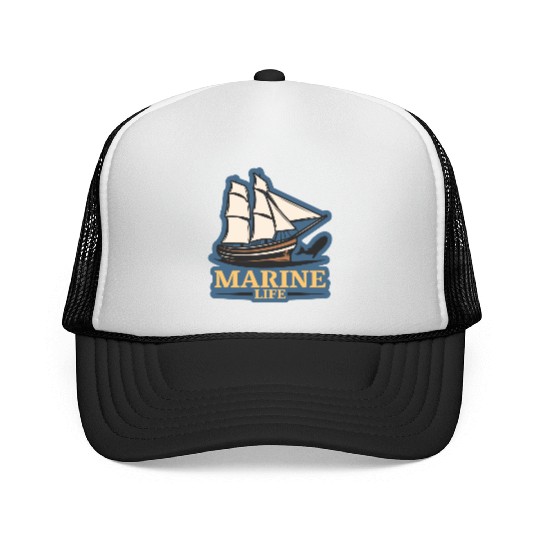 marine life logo Trucker Caps