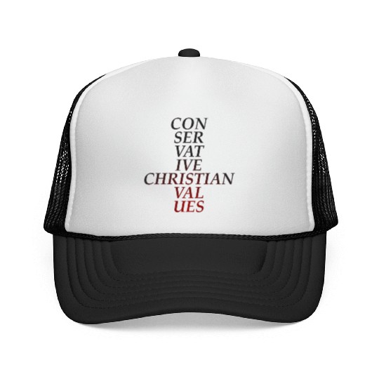 Conservative Christian Values (Red Tint) Trucker Caps