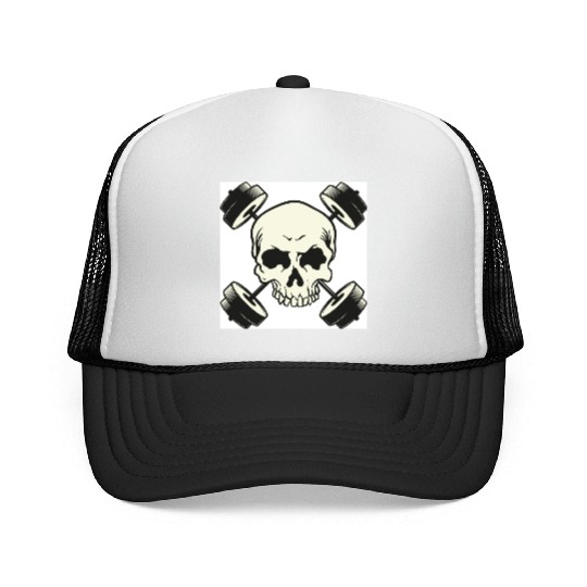 skull gym Trucker Caps