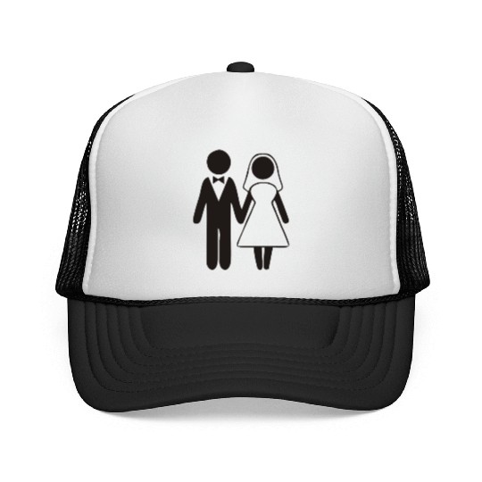 Bride And Groom Silhouette Trucker Caps