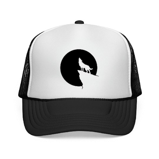 Howling wolf full moon space galaxy gift dog trend Trucker Caps