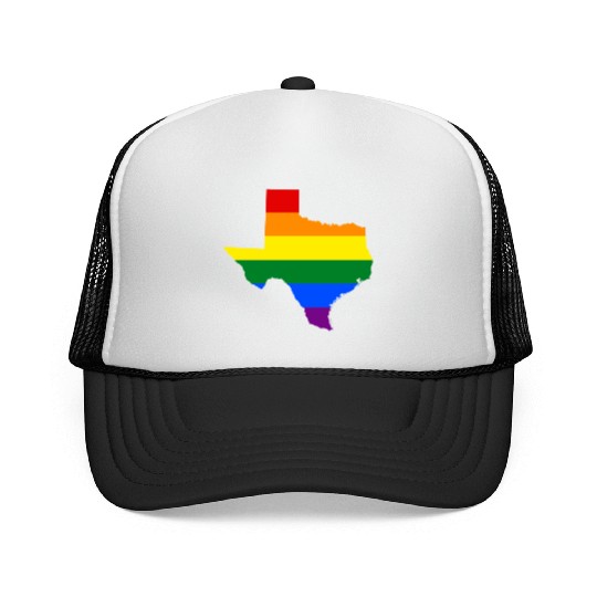 Texas Gay Pride Rainbow Flag LGBT Trucker Caps