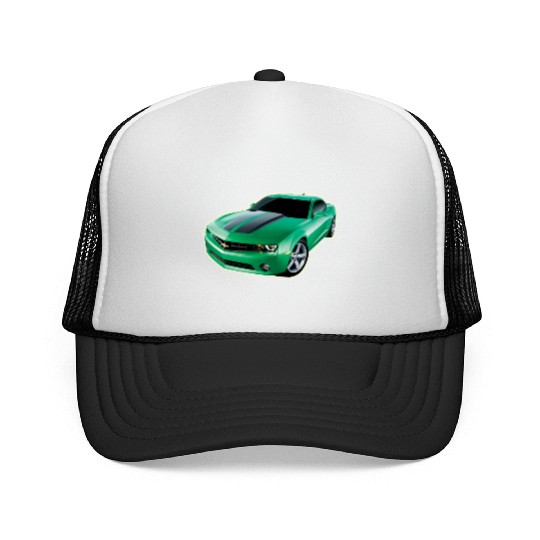 GREEN CHEVY CAMARO Trucker Caps