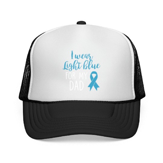 I Wear Light Blue For Dad Trucker Caps Prostate Cancer