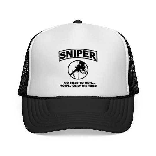 Sniper No Need To Run Army Marine Corps Adult Trucker Caps