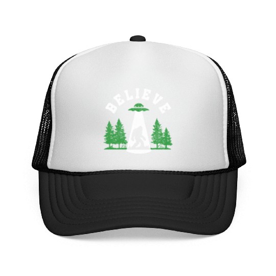 Believe - Bigfoot Ufo Sasquatch Mystical Gift Trucker Caps