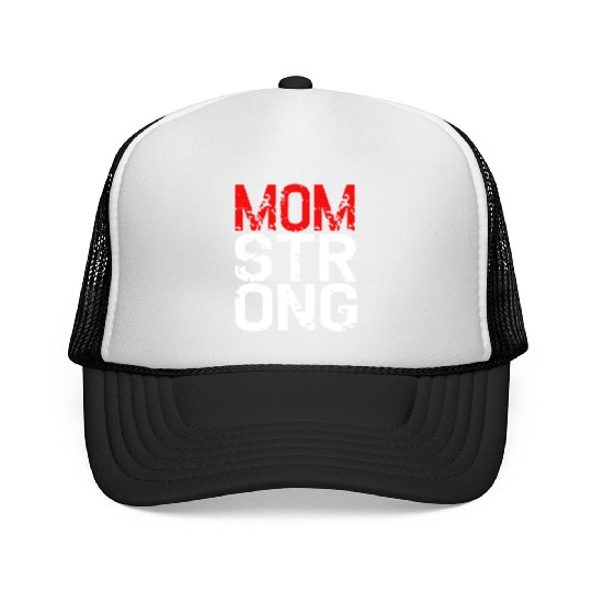 MOM STRONG WOMEN RACERBACK Trucker Caps CROSSFIT FLEX