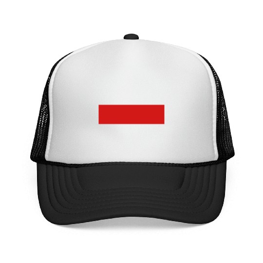 Red Stripe Quadrat Trucker Caps