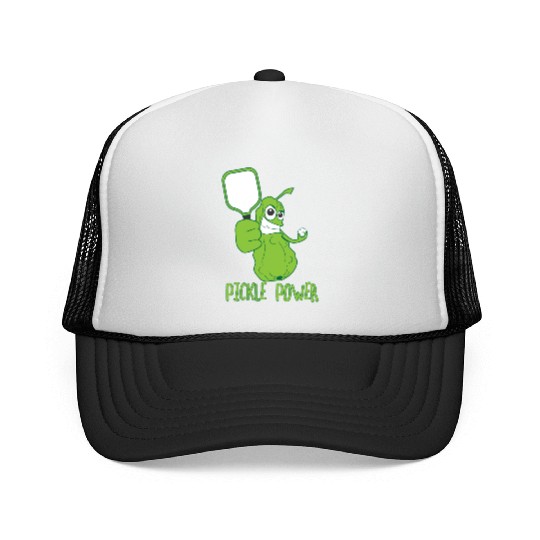Pickleball Funny Pickle Power Trucker Caps